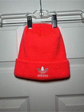 adidas Neon Pink Trefoil Cuffed Beanie
